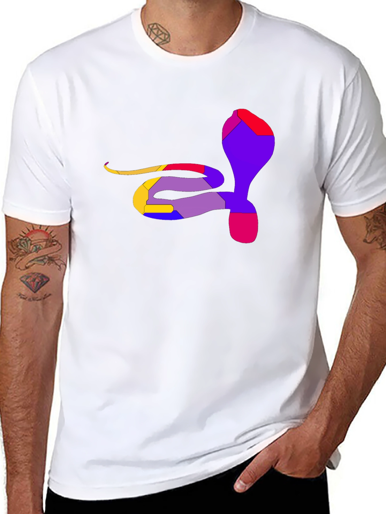 Abstract Cobra Graphic Tee - Mens Black T-Shirt
