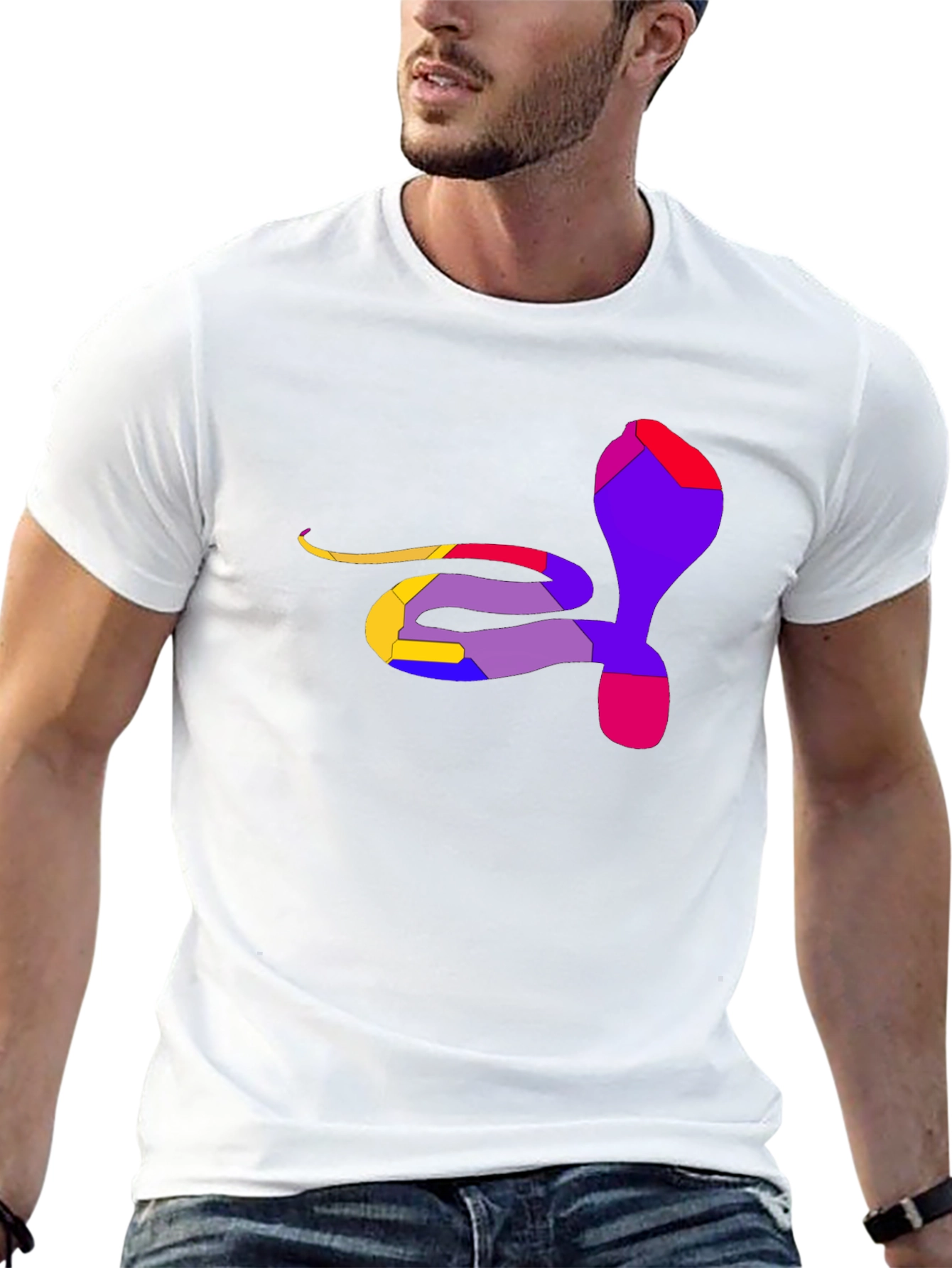 Abstract Cobra Graphic Tee - Mens Black T-Shirt
