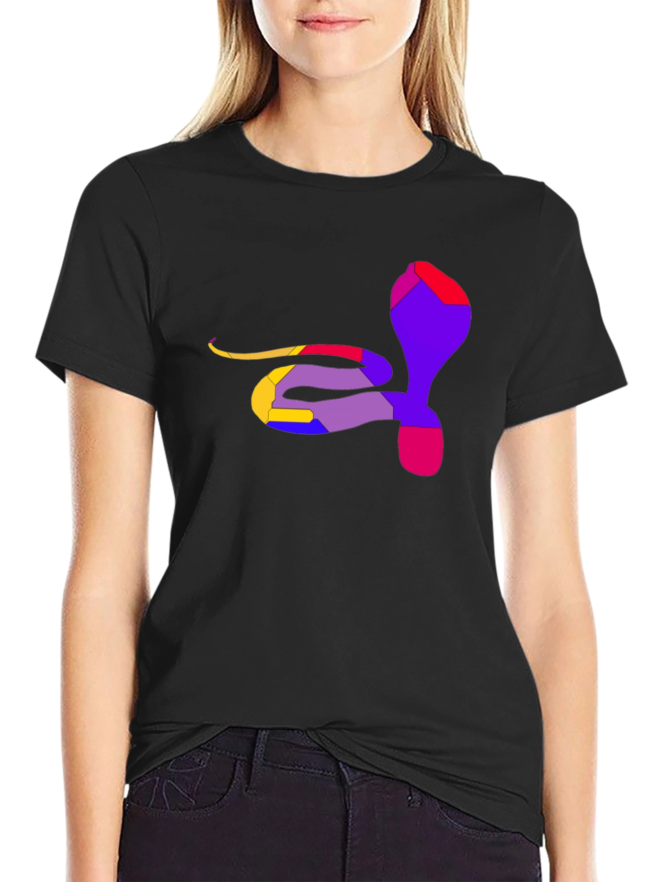 Abstract Cobra Graphic Tee - Mens Black T-Shirt