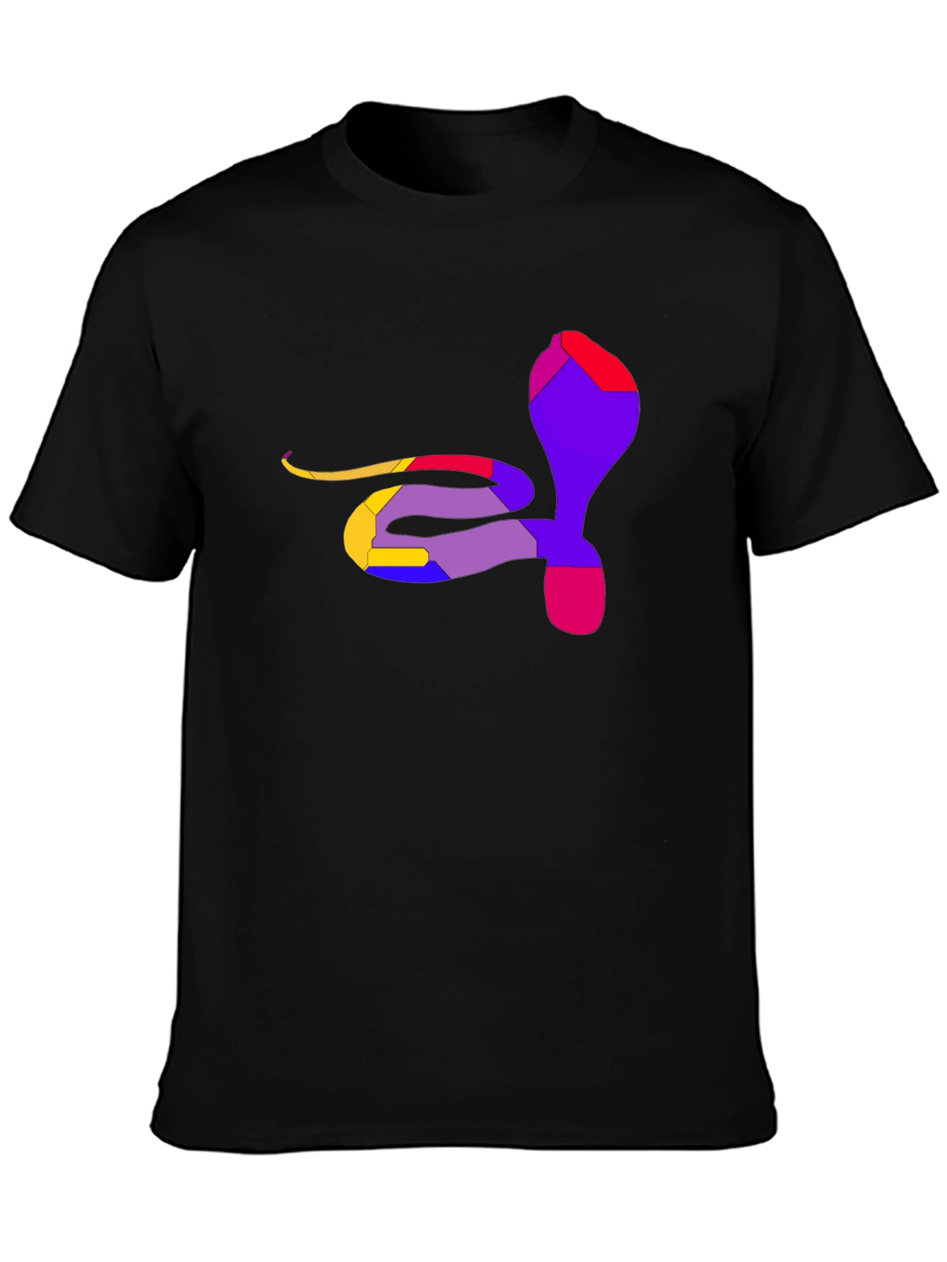 Abstract Cobra Graphic Tee - Mens Black T-Shirt