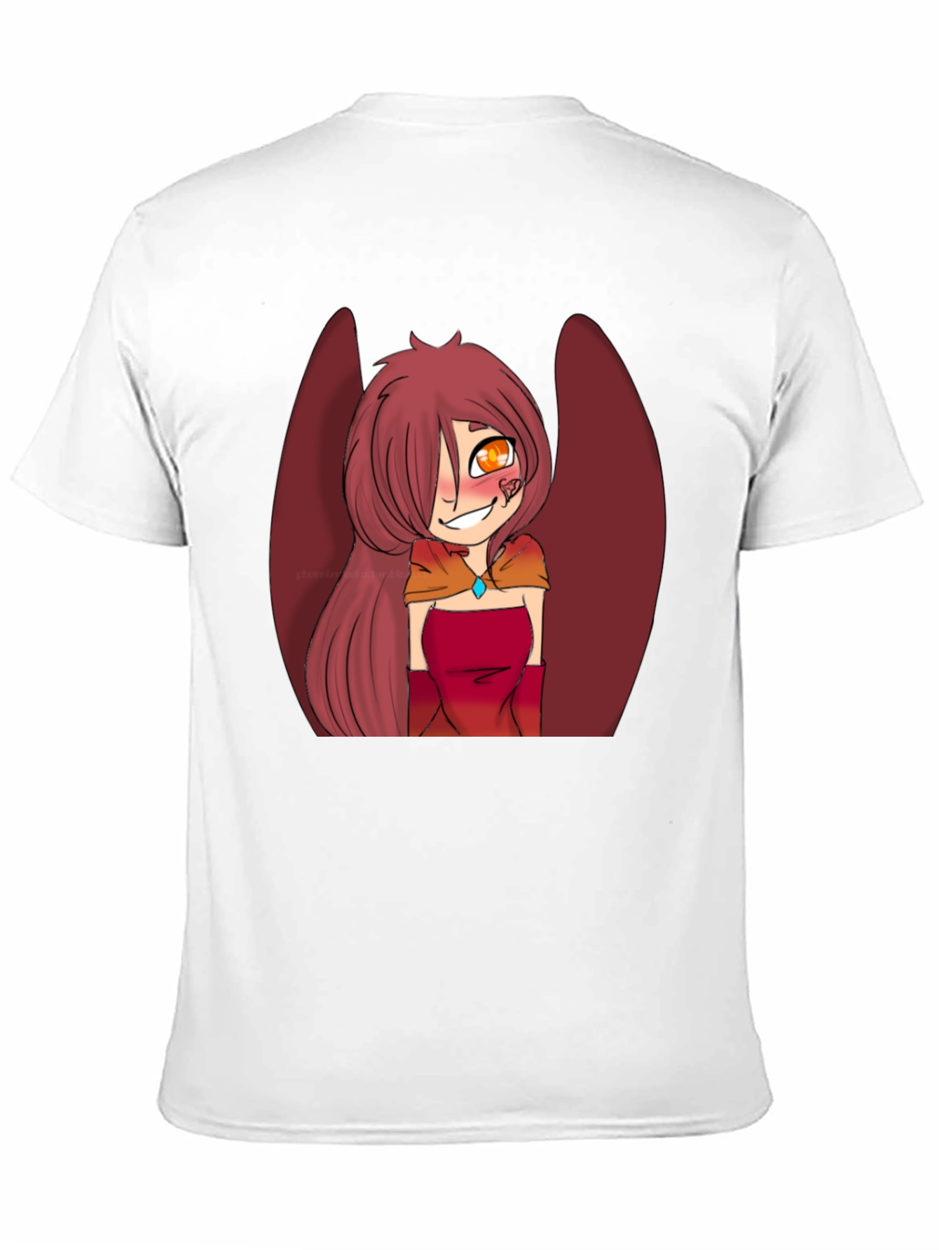 Anime Style Winged Character Graphic Tee