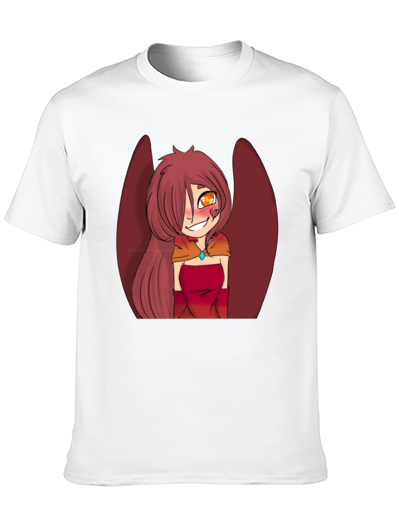 Anime Style Winged Character Graphic Tee