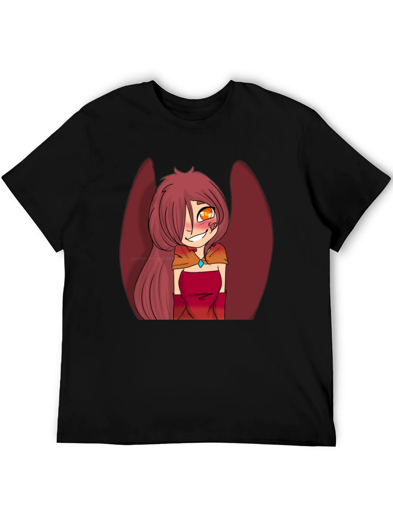Anime Style Winged Character Graphic Tee