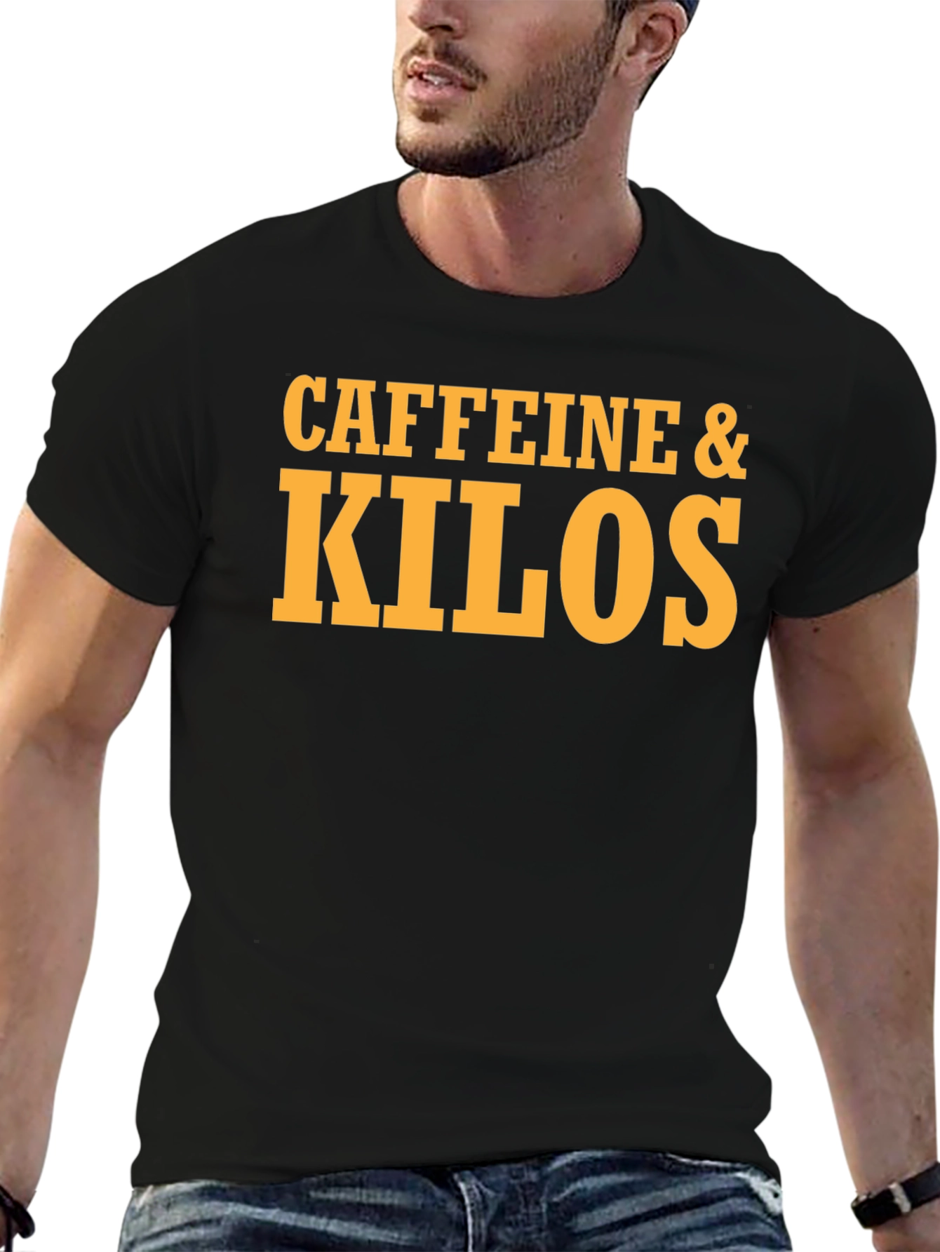 Caffeine & Kilos Black Graphic T-Shirt