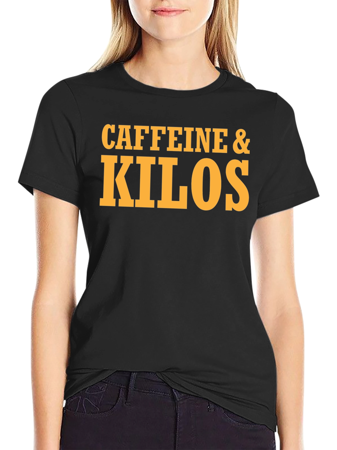 Caffeine & Kilos Black Graphic T-Shirt