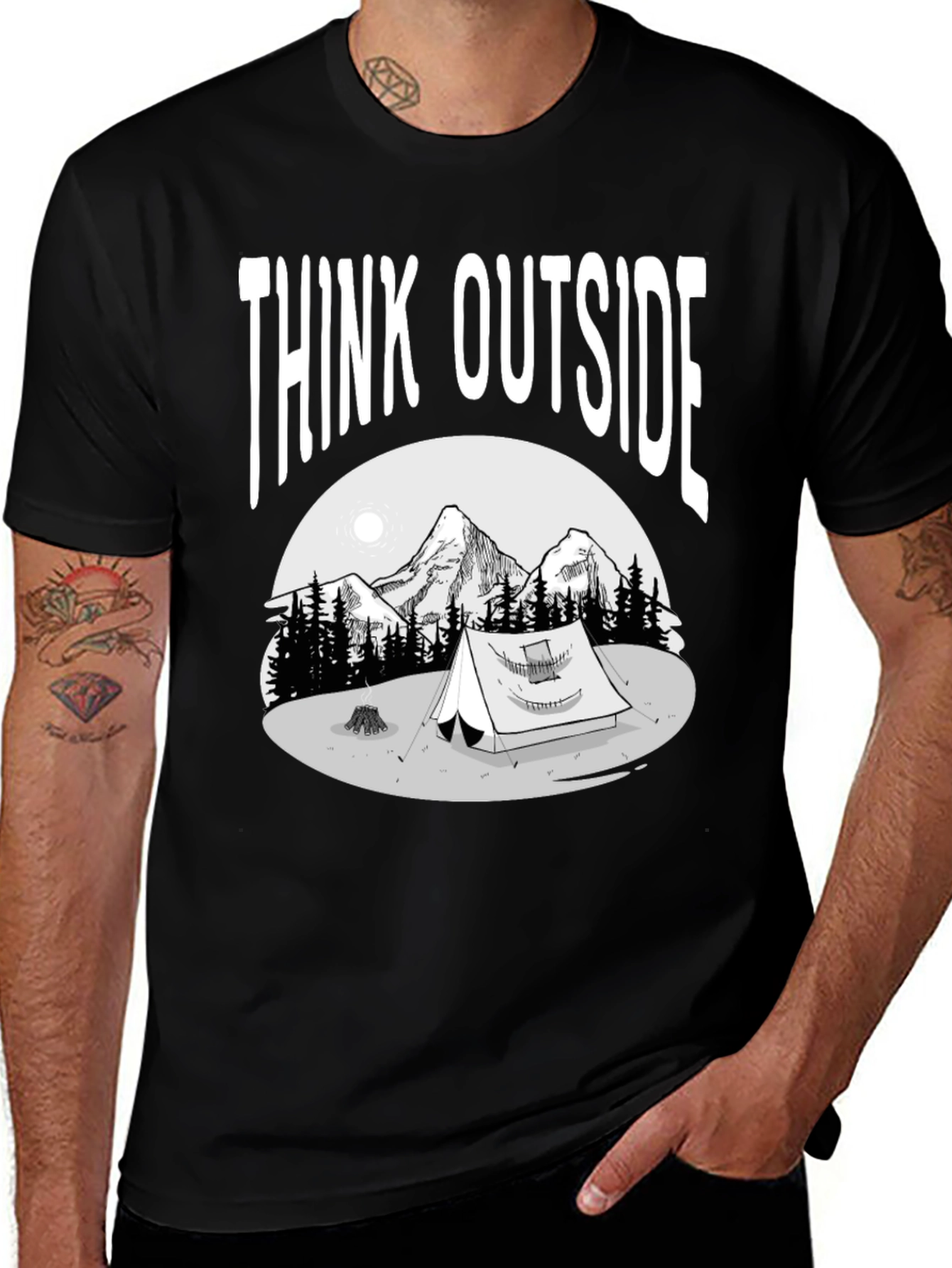 Think Outside T-Shirt - Adventure Camping Tee