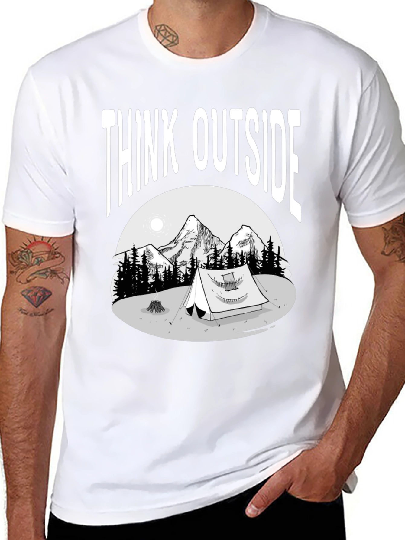 Think Outside T-Shirt - Adventure Camping Tee