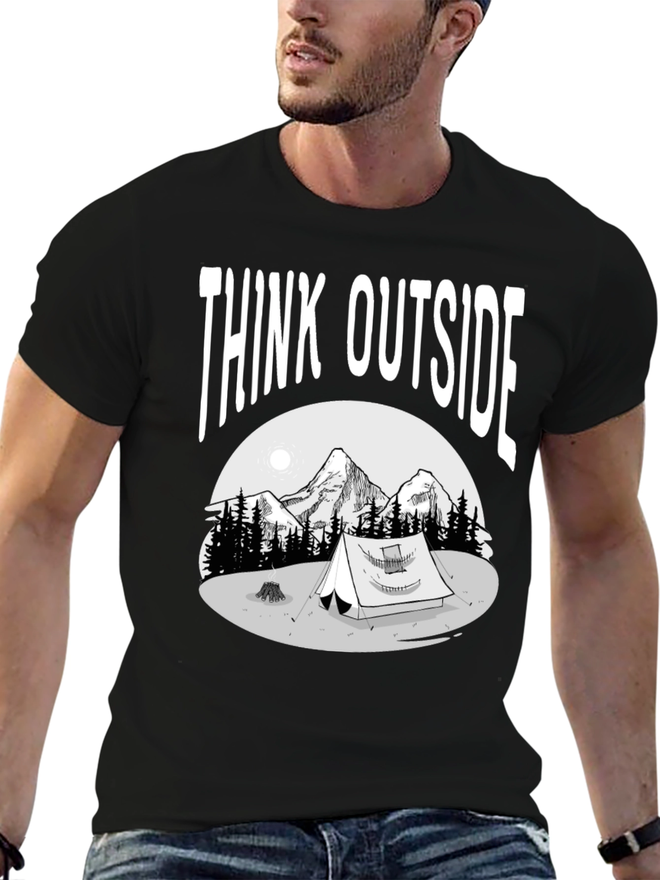 Think Outside T-Shirt - Adventure Camping Tee