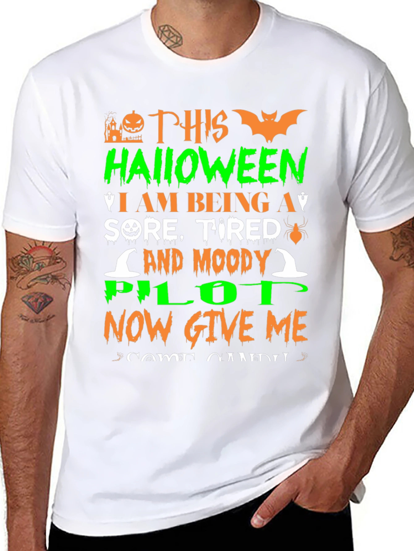 Halloween Pilot T-Shirt - Sore Tired and Moody