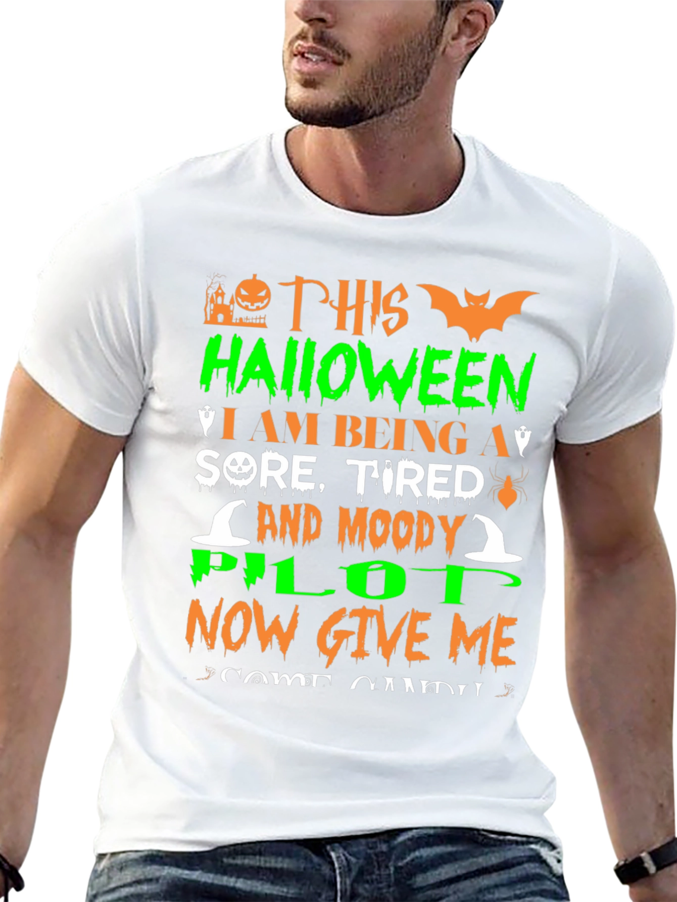 Halloween Pilot T-Shirt - Sore Tired and Moody