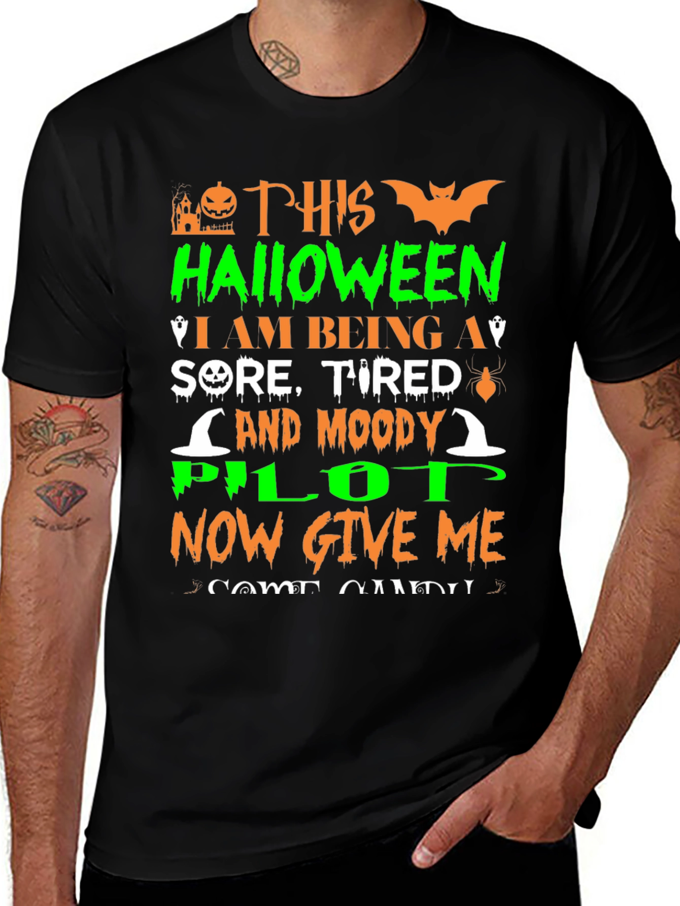 Halloween Pilot T-Shirt - Sore Tired and Moody
