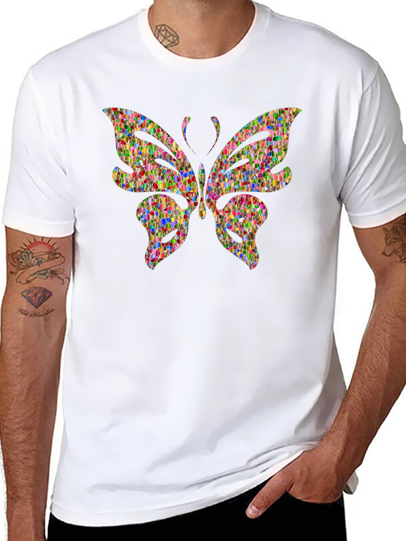 Butterfly Mosaic Graphic T-Shirt