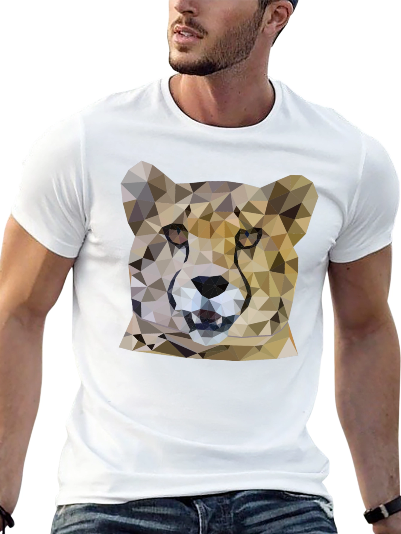 Geometric Cheetah Print Black T-Shirt