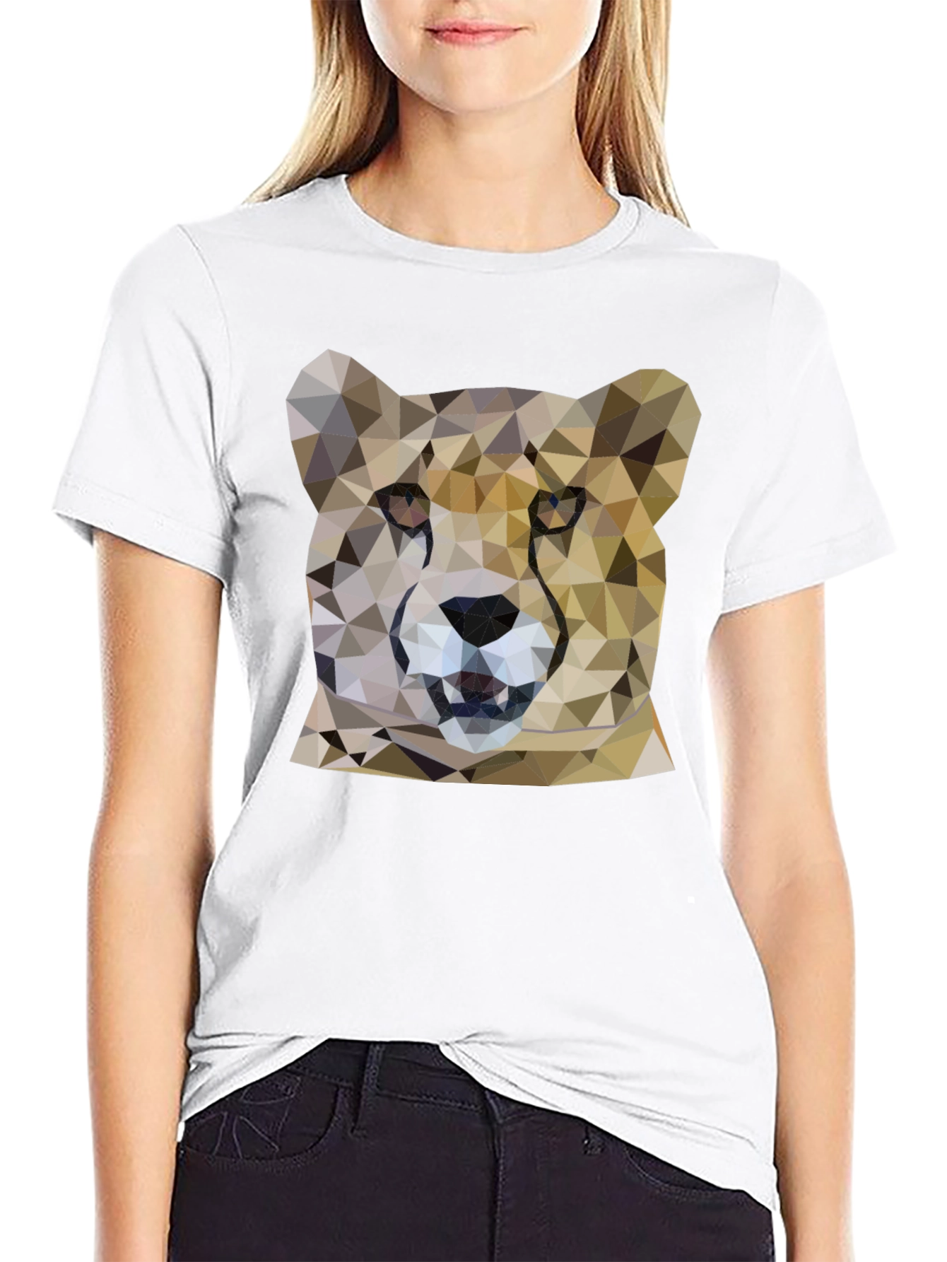 Geometric Cheetah Print Black T-Shirt