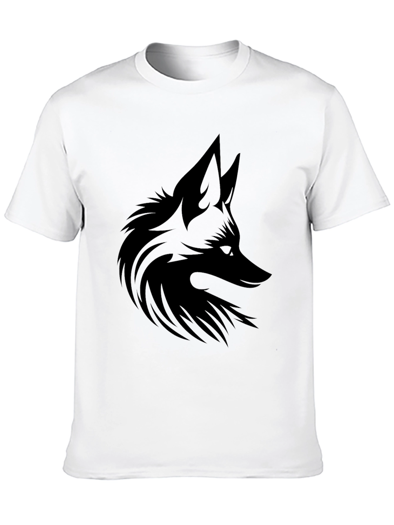 Mens Black T-Shirt with Fox Graphic