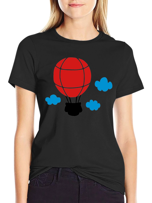 Balloon Graphic T-Shirt - Black Cotton Tee
