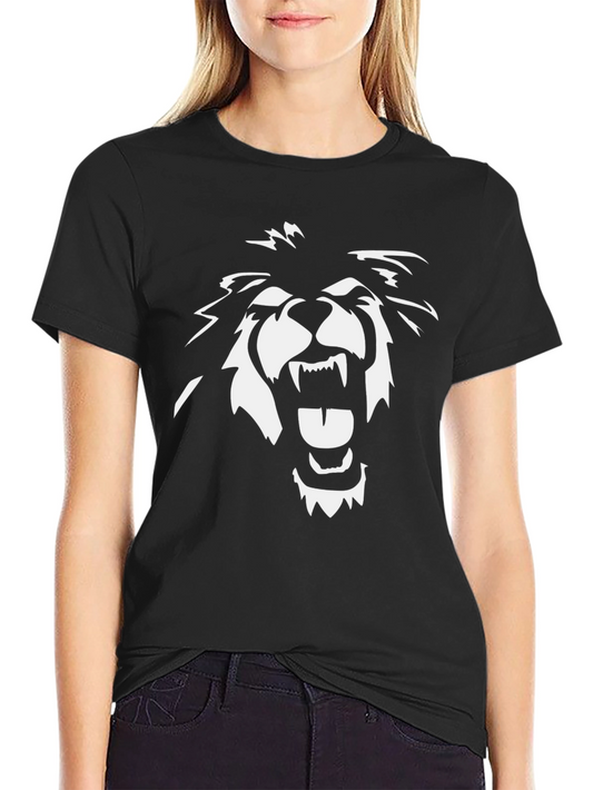 Black Graphic Tee - Roaring Lion Design