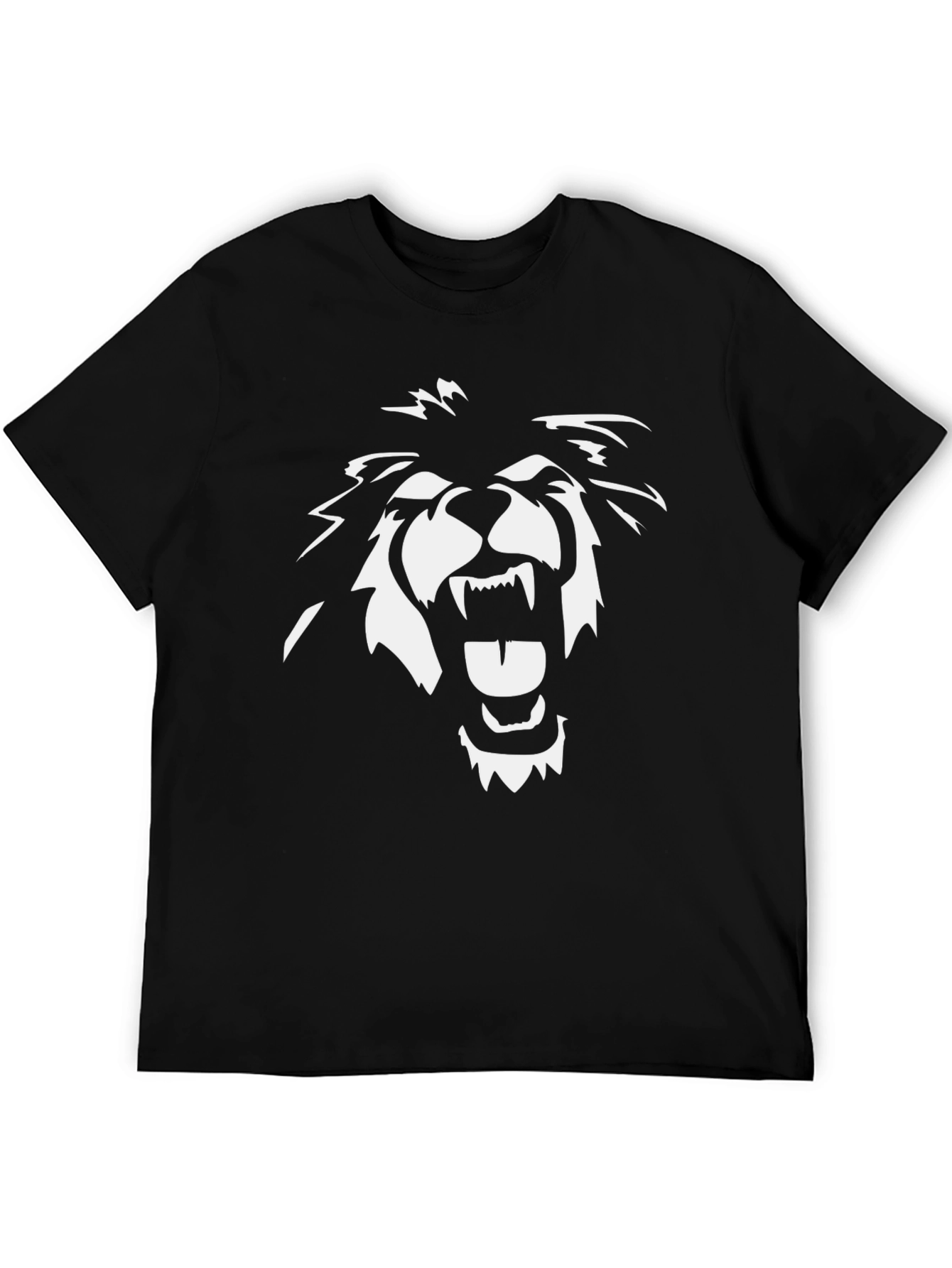 Black Graphic Tee - Roaring Lion Design