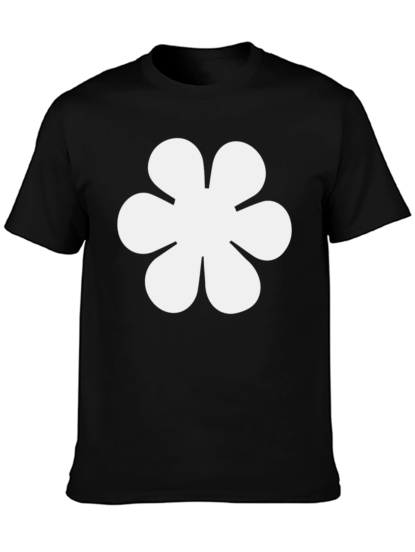 Minimalist Flower T-Shirt - Soft Black Tee