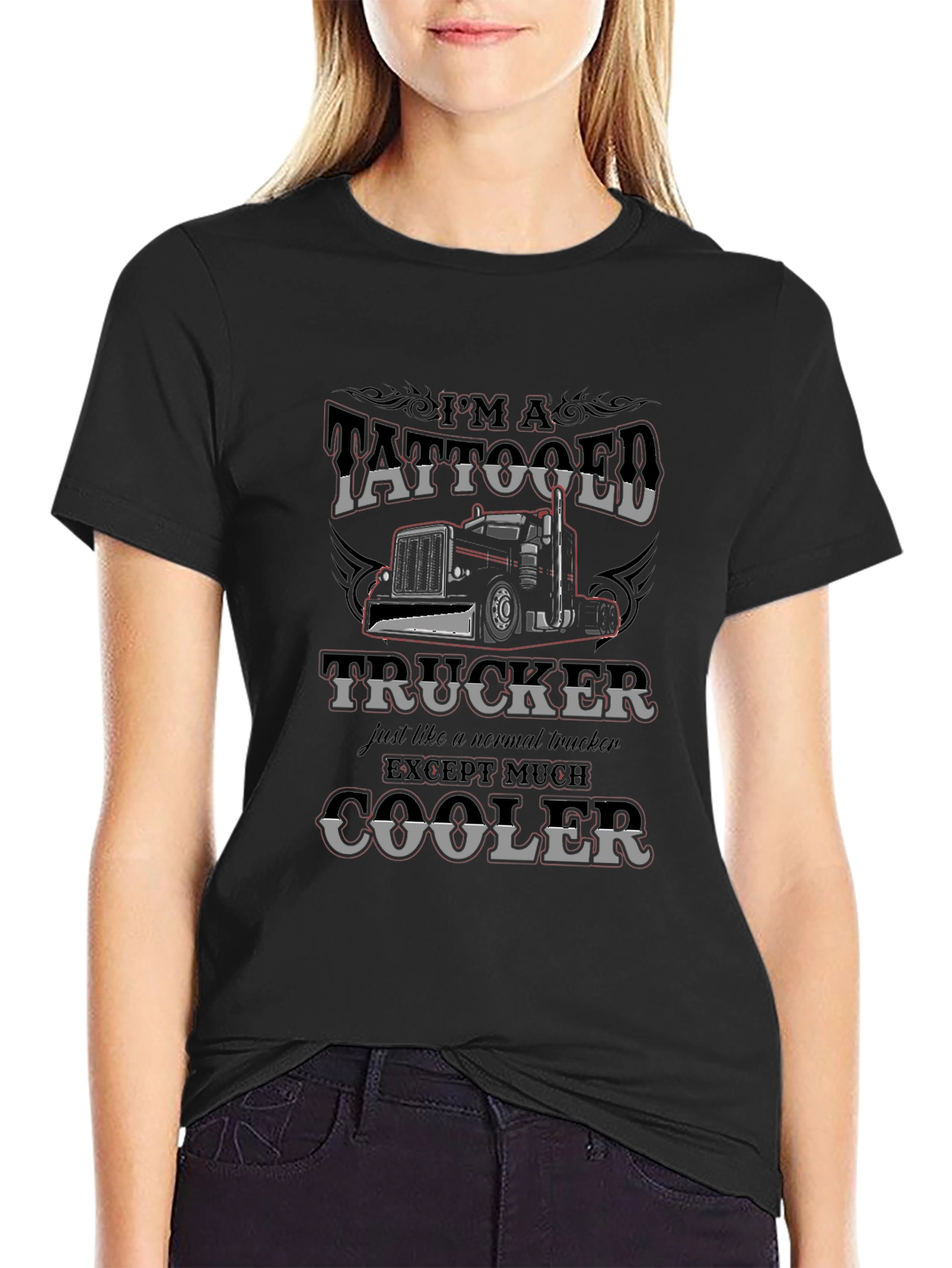 Tattooed Trucker Graphic T-Shirt