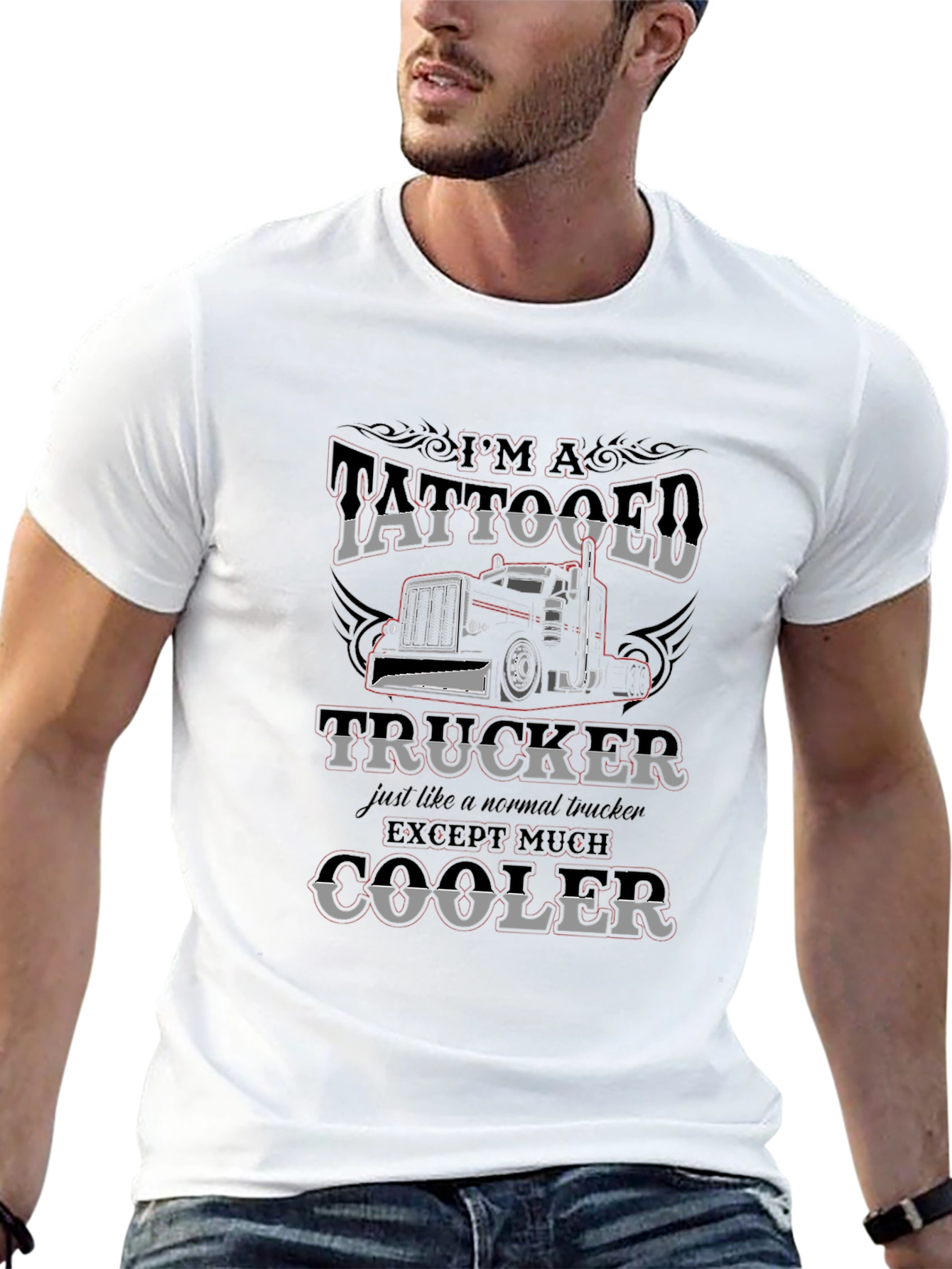 Tattooed Trucker Graphic T-Shirt