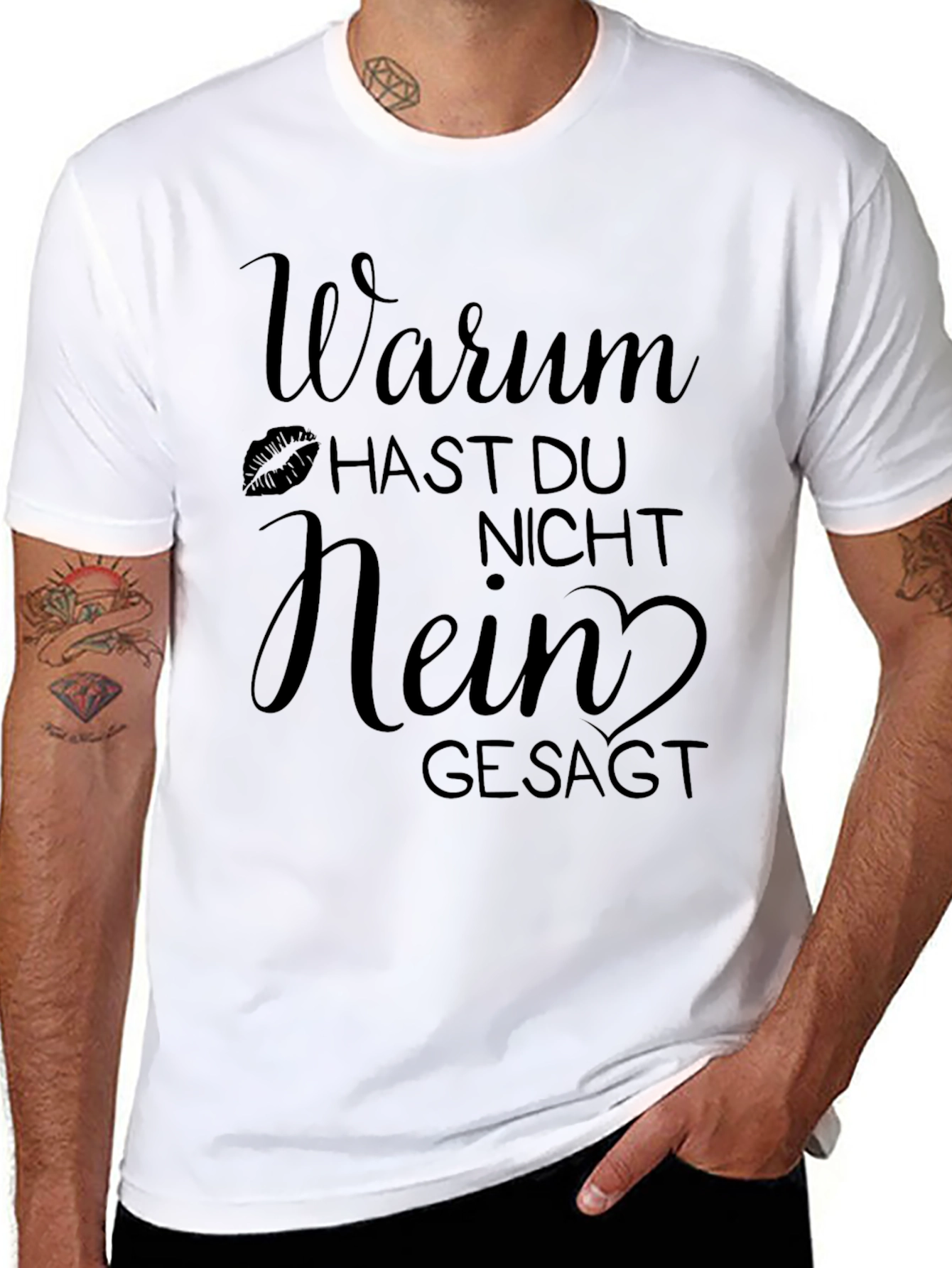 Warum Hast Du Nicht Nein Gesagt Black T-Shirt