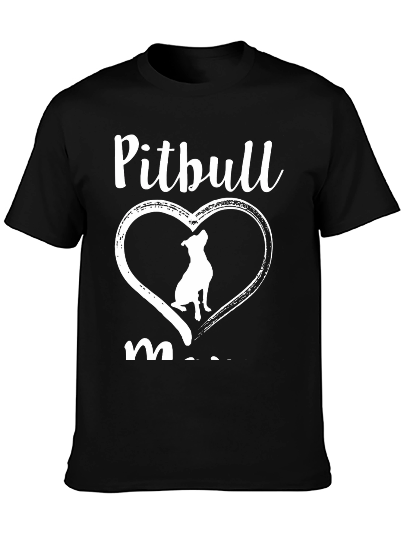 Pitbull Mom Graphic Tee - Black Cotton Shirt