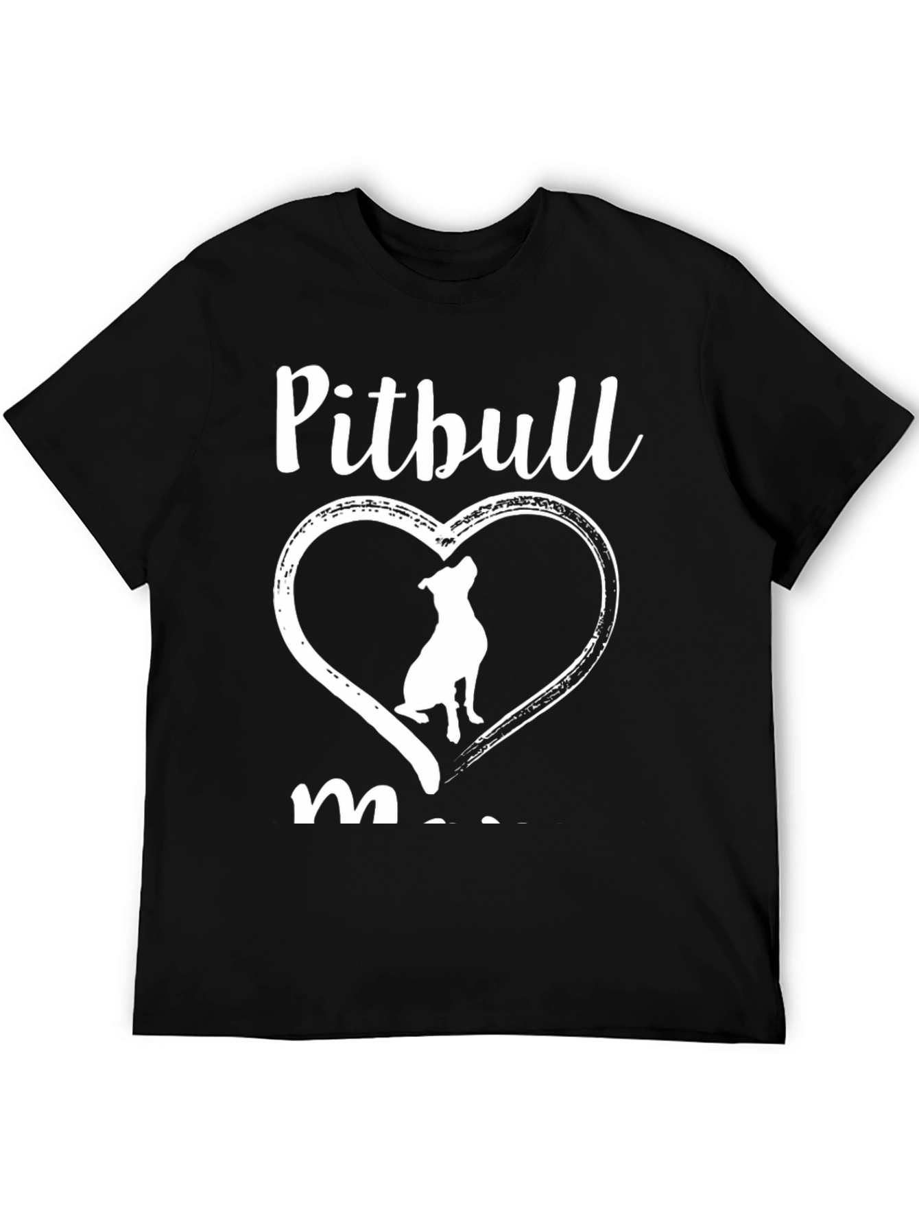 Pitbull Mom Graphic Tee - Black Cotton Shirt