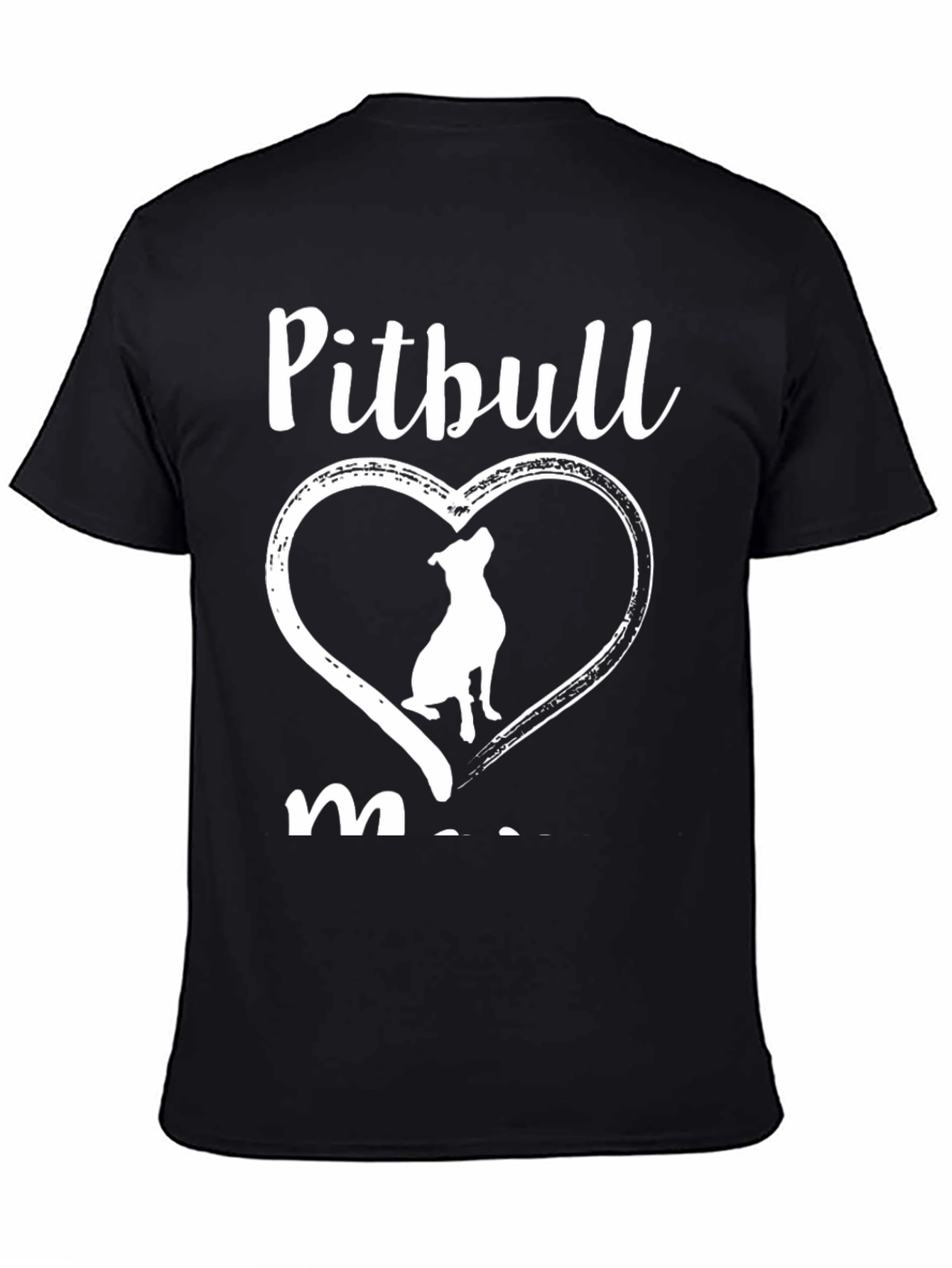 Pitbull Mom Graphic Tee - Black Cotton Shirt