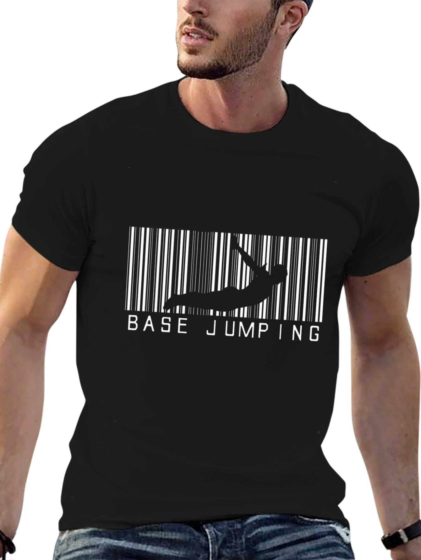 Base Jumping Barcode Graphic T-Shirt
