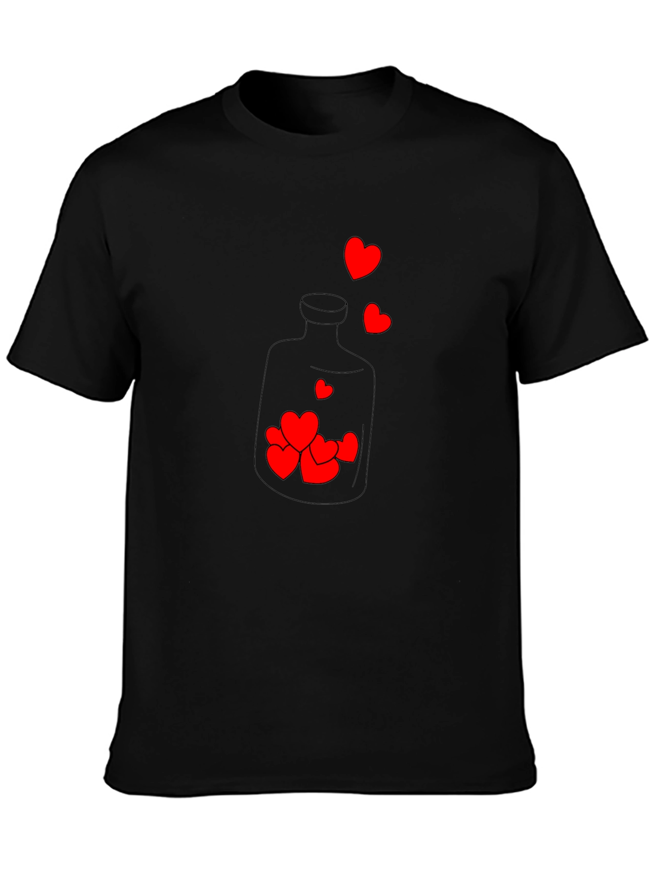 Heart Bottle Graphic Tee - Black T-Shirt