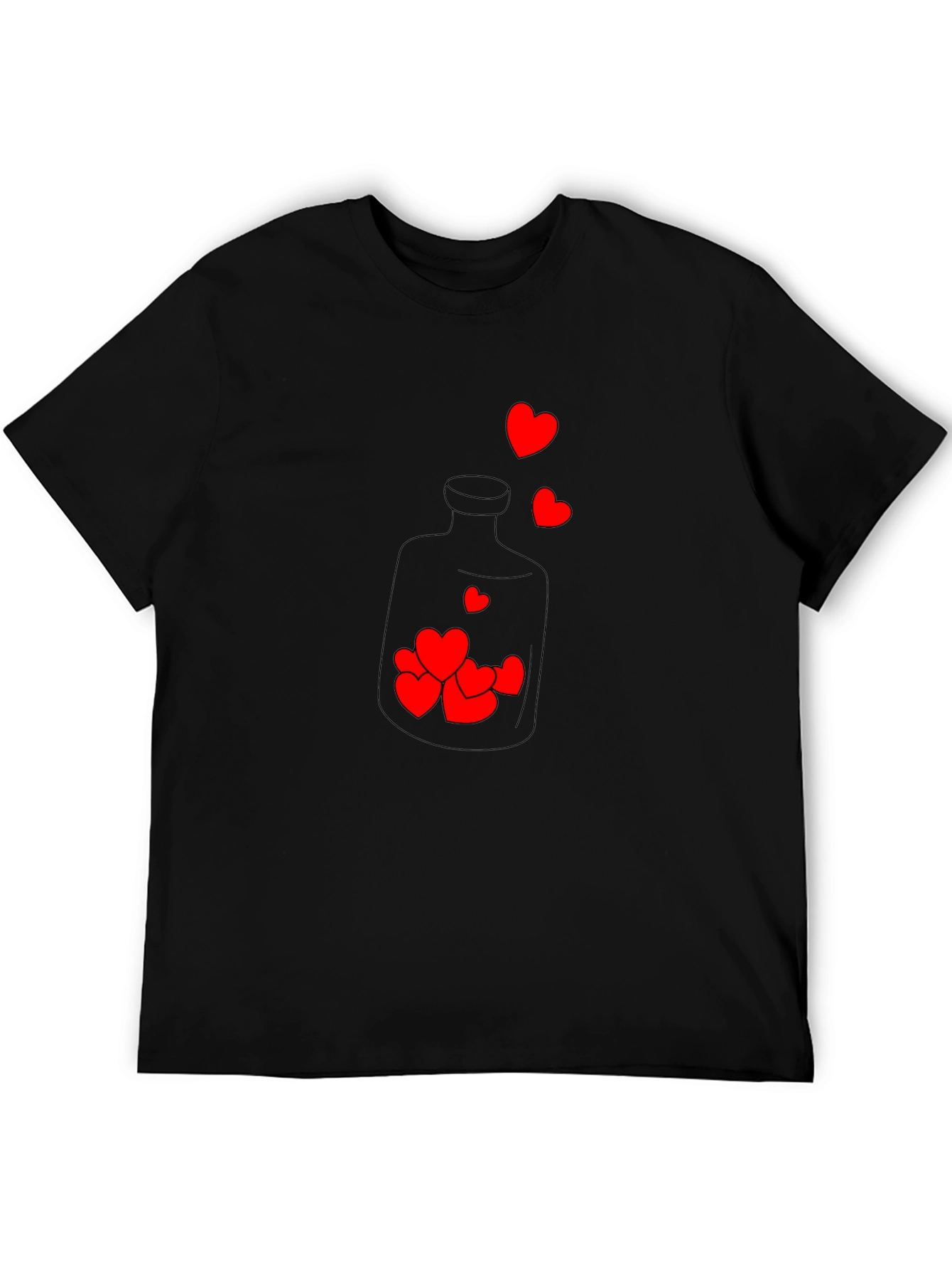 Heart Bottle Graphic Tee - Black T-Shirt