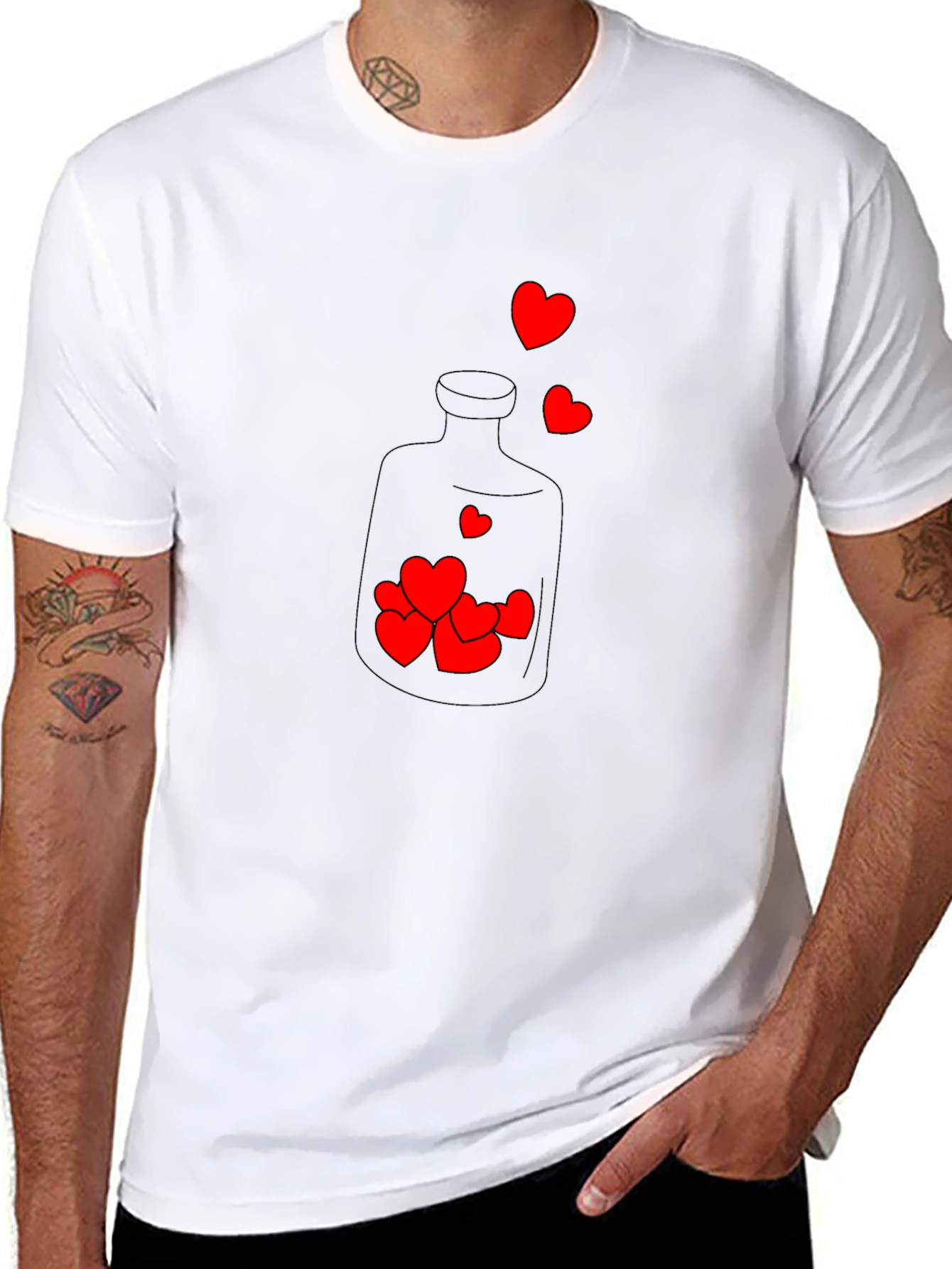 Heart Bottle Graphic Tee - Black T-Shirt