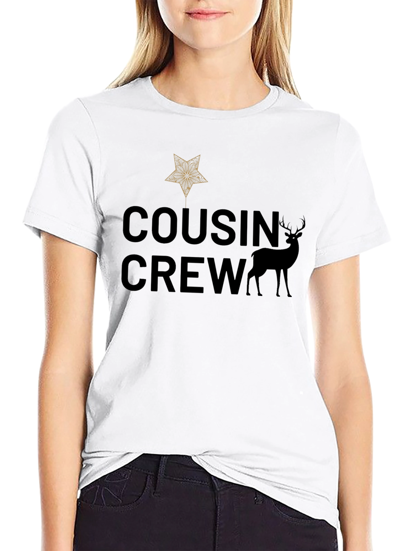 Cousin Crew Christmas Star Deer T-Shirt