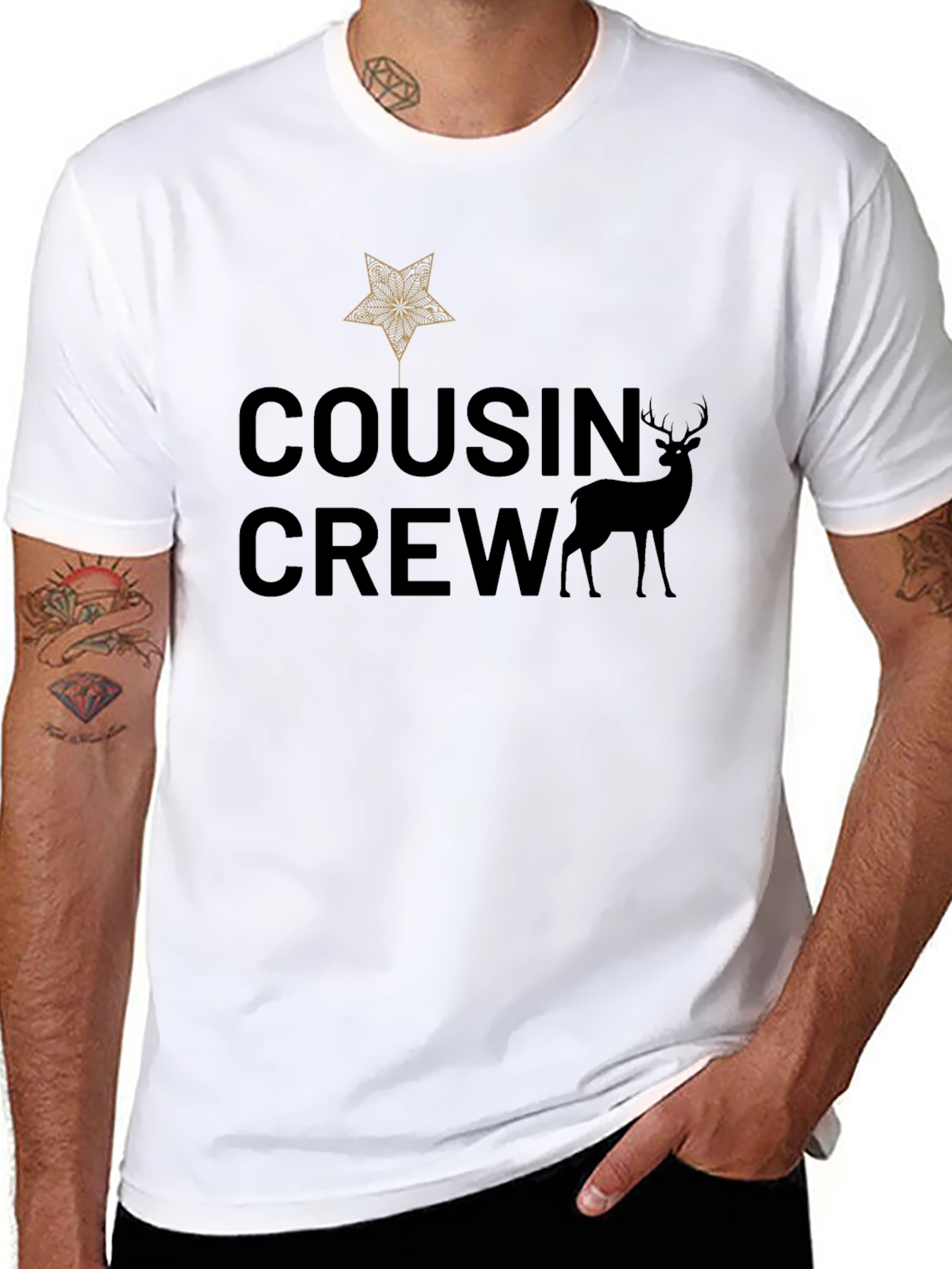 Cousin Crew Christmas Star Deer T-Shirt