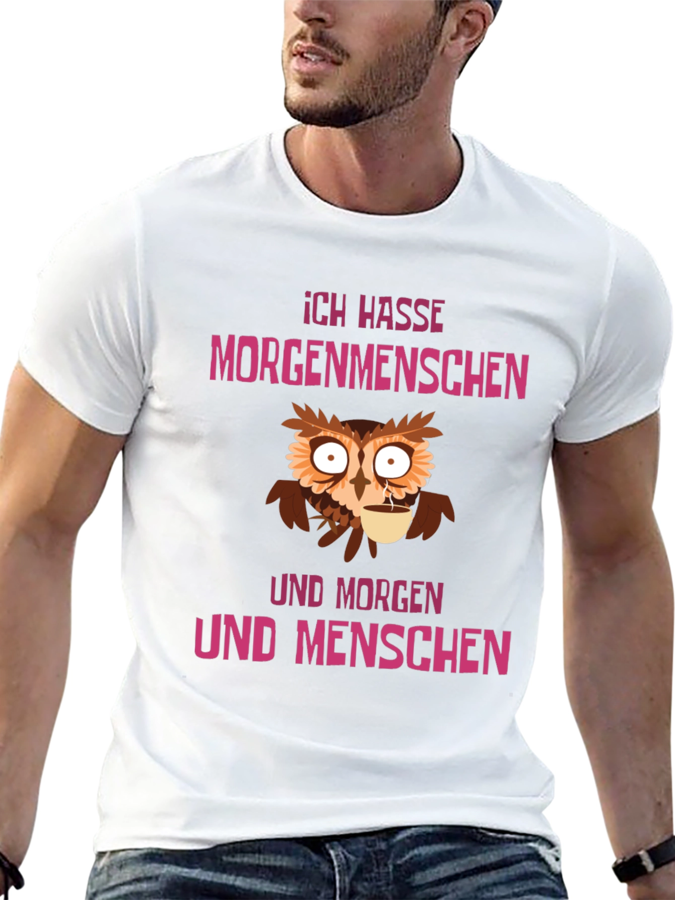 Ich Hasse Morgenmenschen Owl Graphic Tee