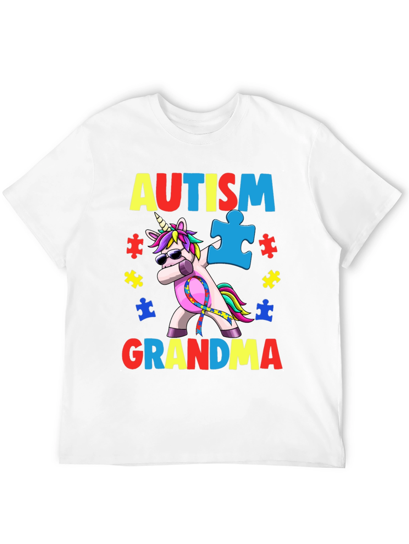 Autism Grandma Unicorn Dabbing T-Shirt