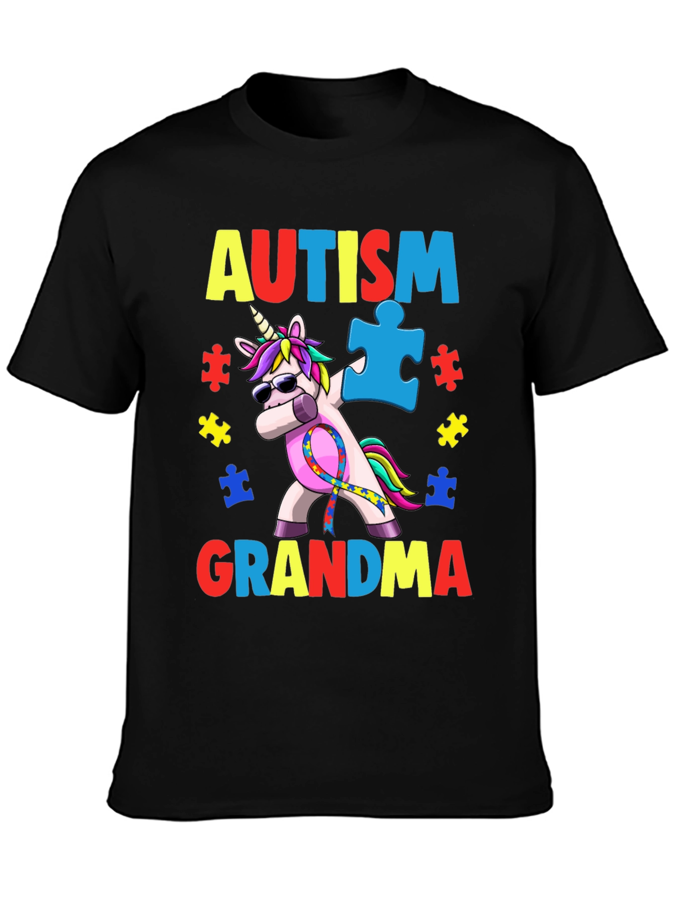 Autism Grandma Unicorn Dabbing T-Shirt