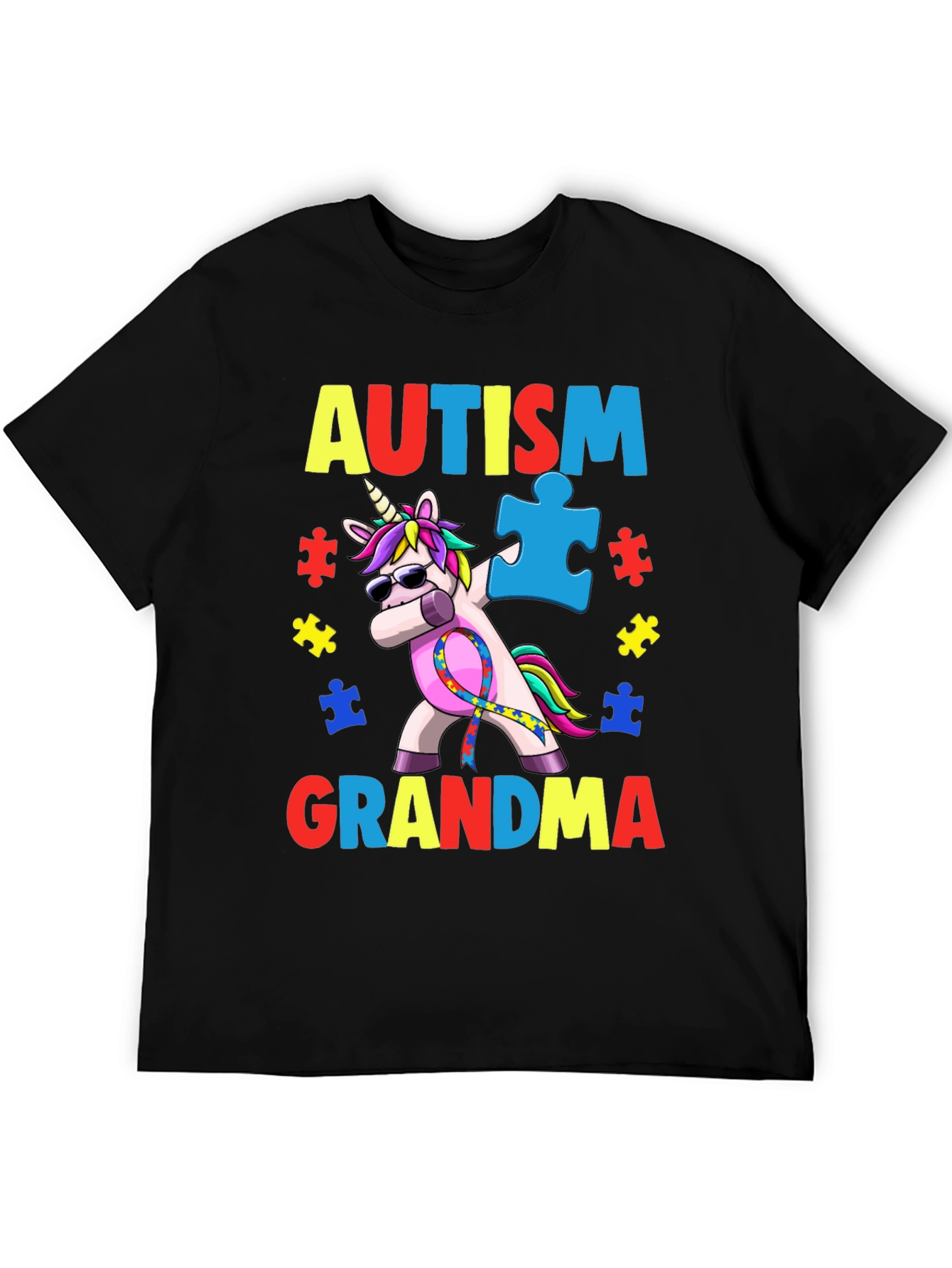Autism Grandma Unicorn Dabbing T-Shirt