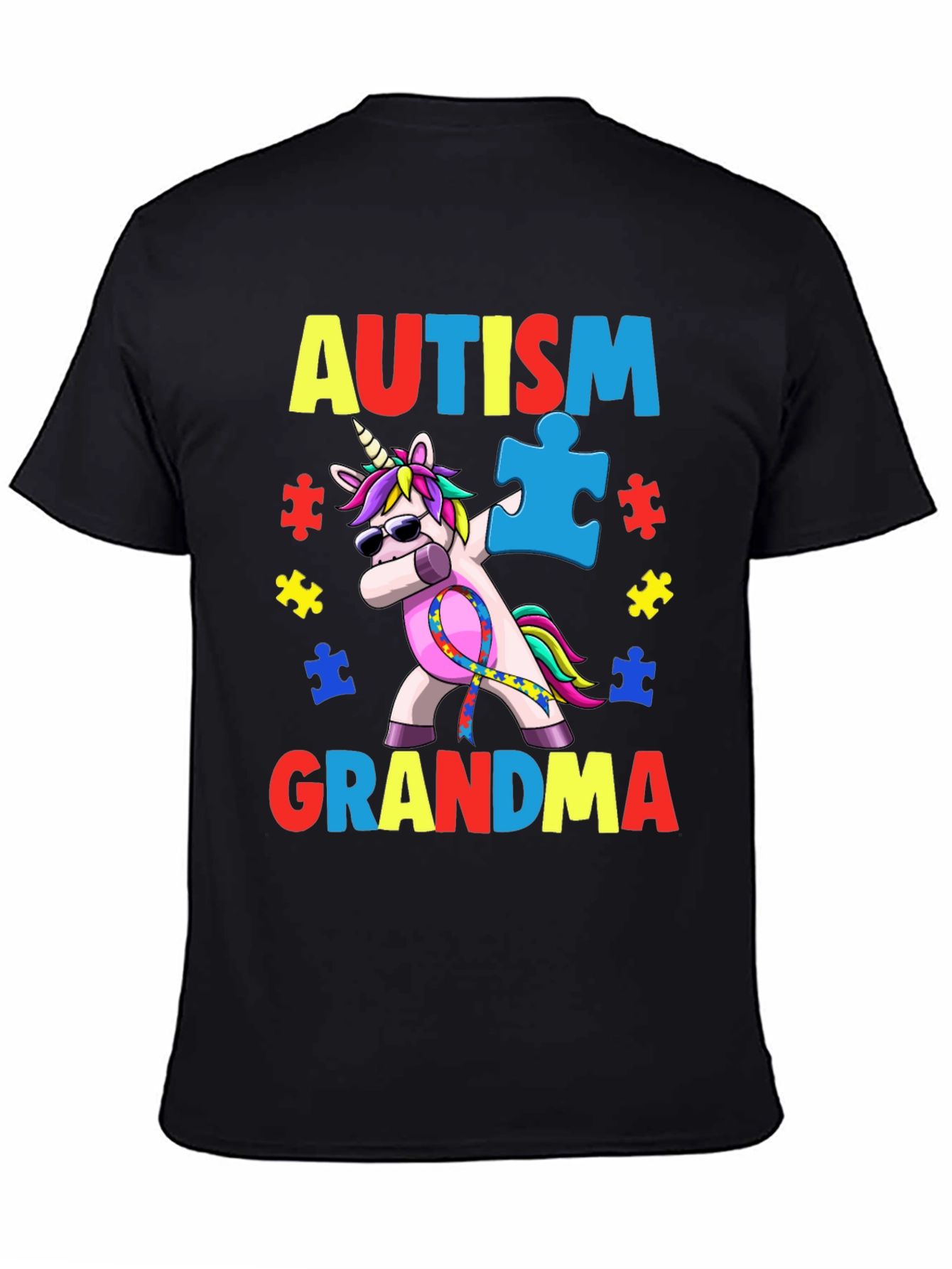 Autism Grandma Unicorn Dabbing T-Shirt