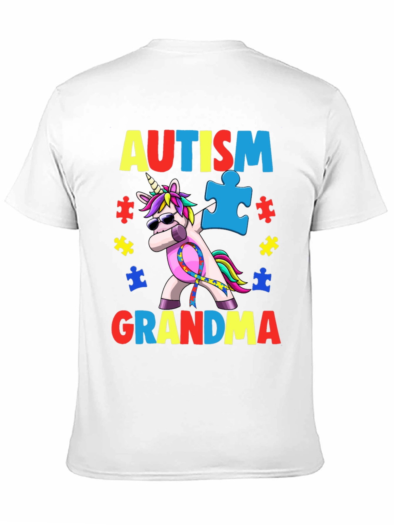 Autism Grandma Unicorn Dabbing T-Shirt