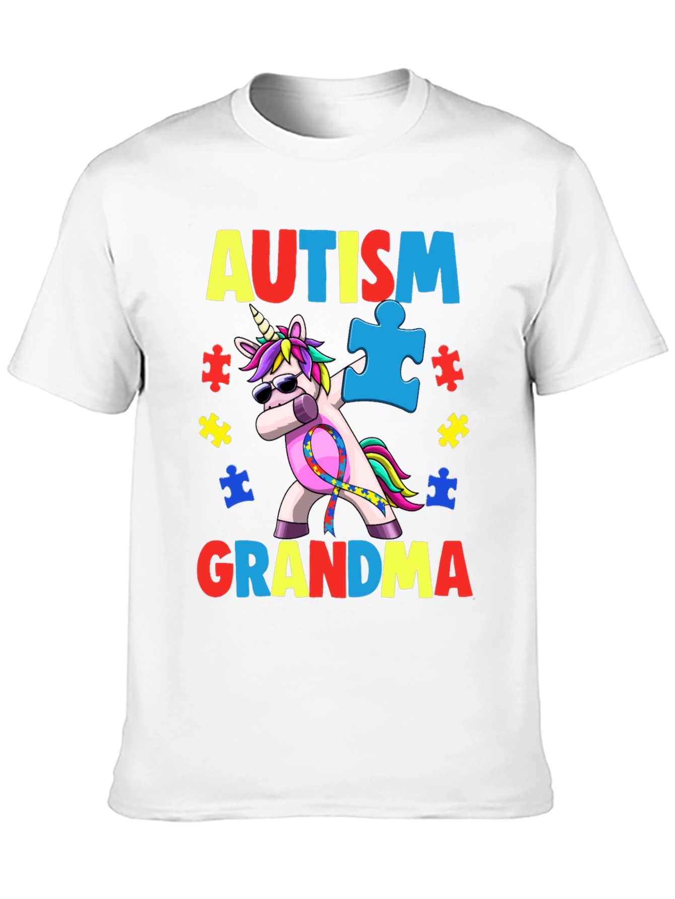 Autism Grandma Unicorn Dabbing T-Shirt