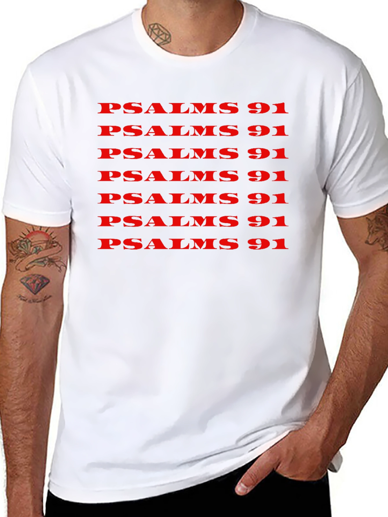 Psalms 91 Graphic Print T-Shirt