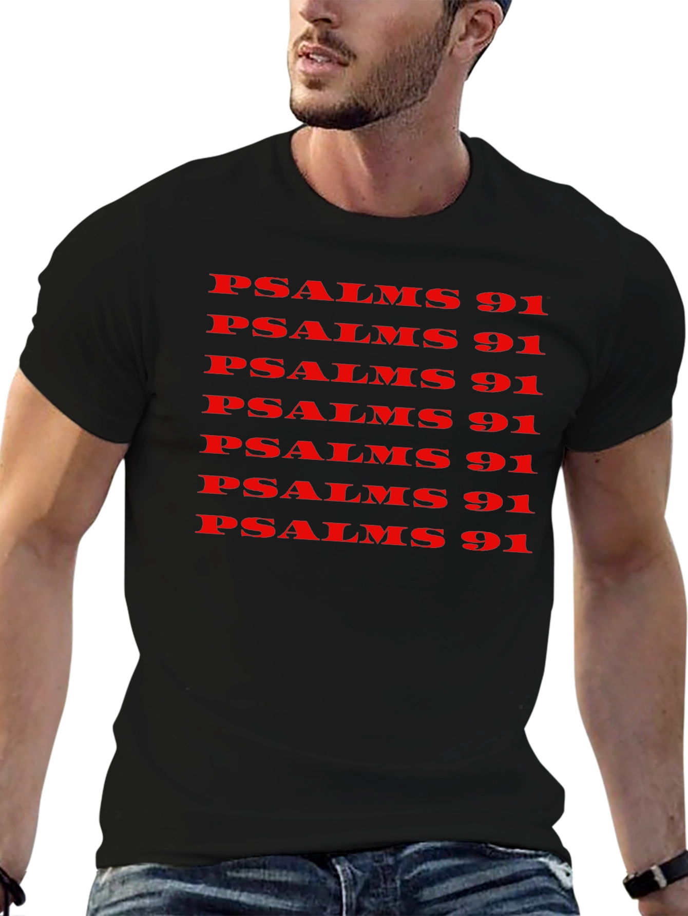 Psalms 91 Graphic Print T-Shirt