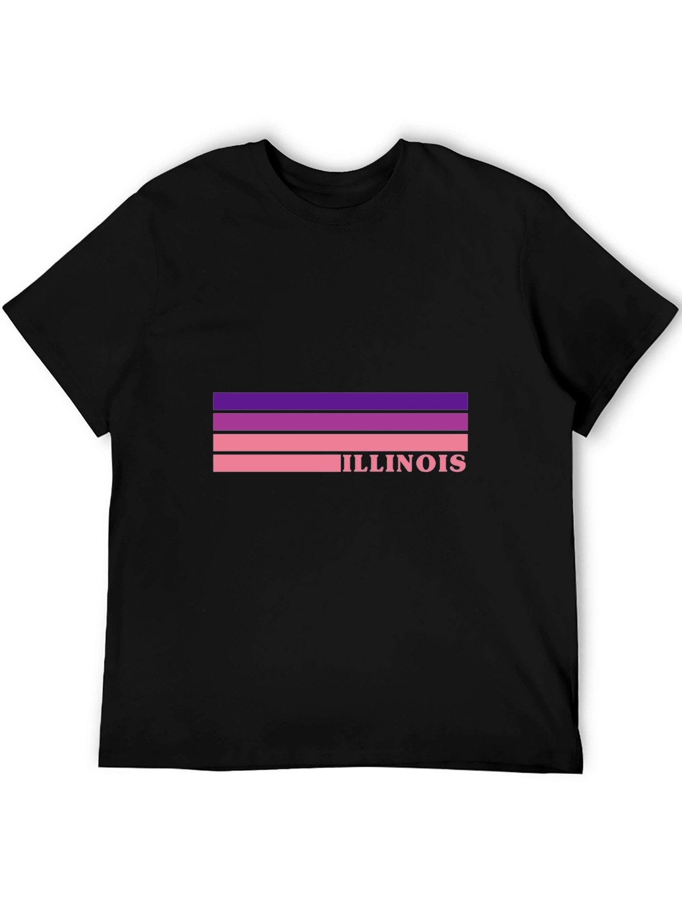 Illinois Retro Striped T-Shirt - Black