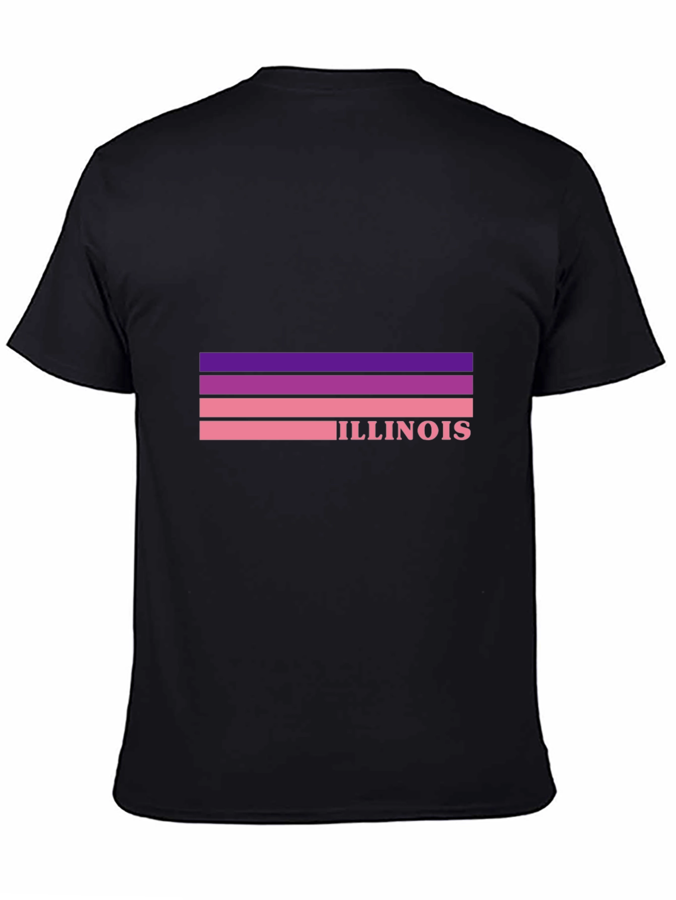 Illinois Retro Striped T-Shirt - Black