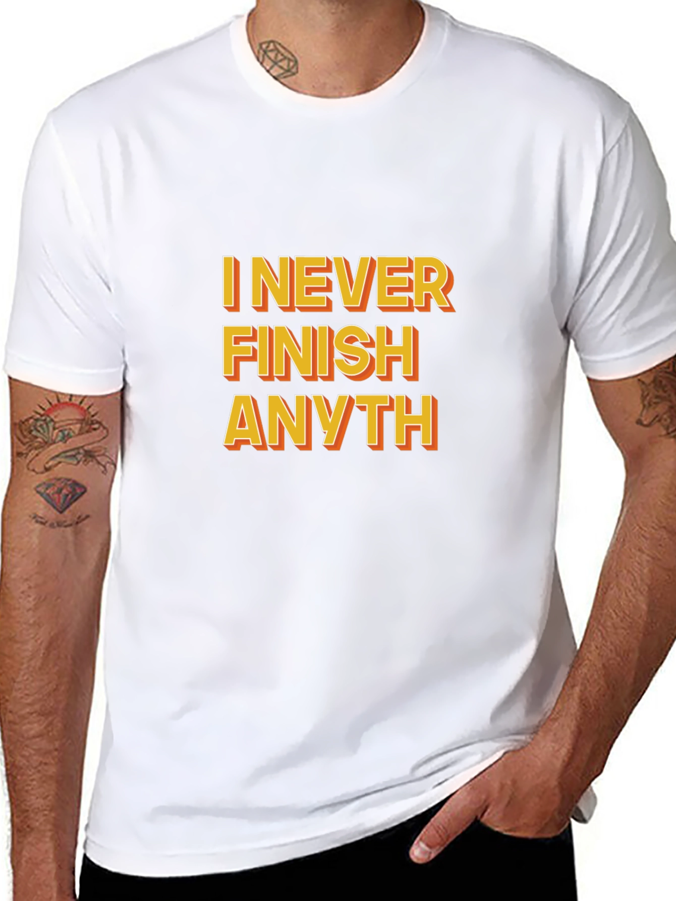 Funny I Never Finish Anyth Black T-Shirt