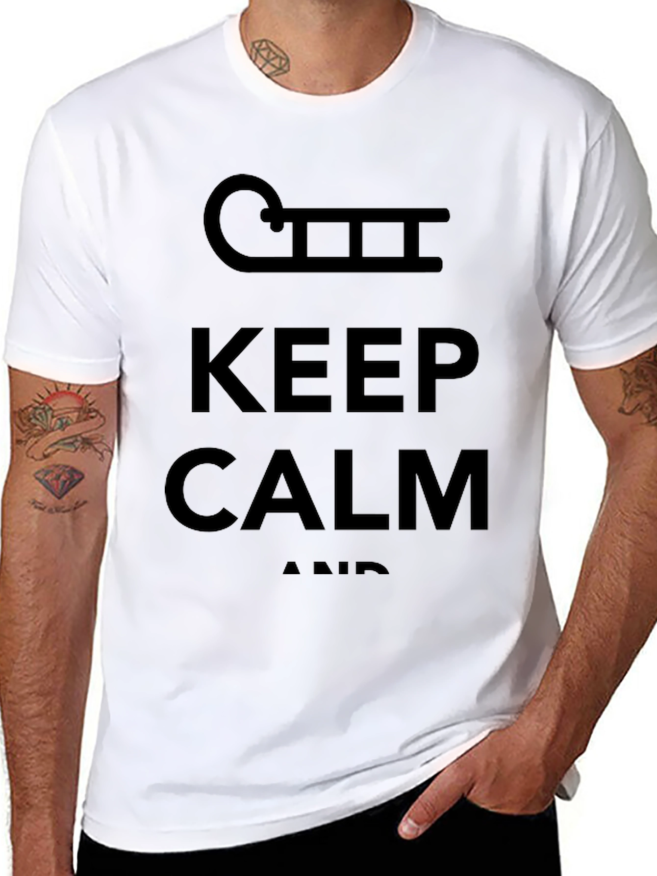 Keep Calm and Sled On Black T-Shirt