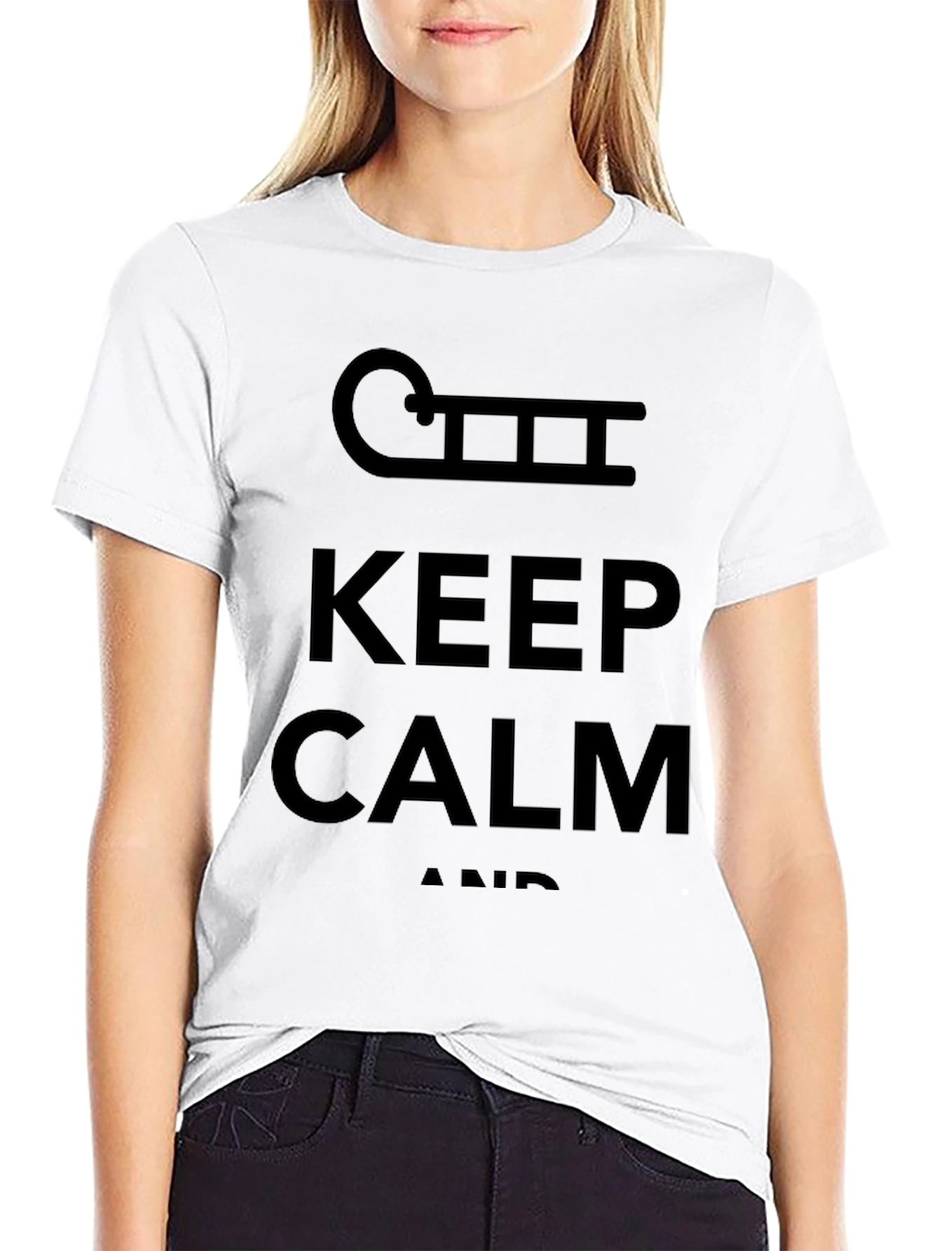 Keep Calm and Sled On Black T-Shirt