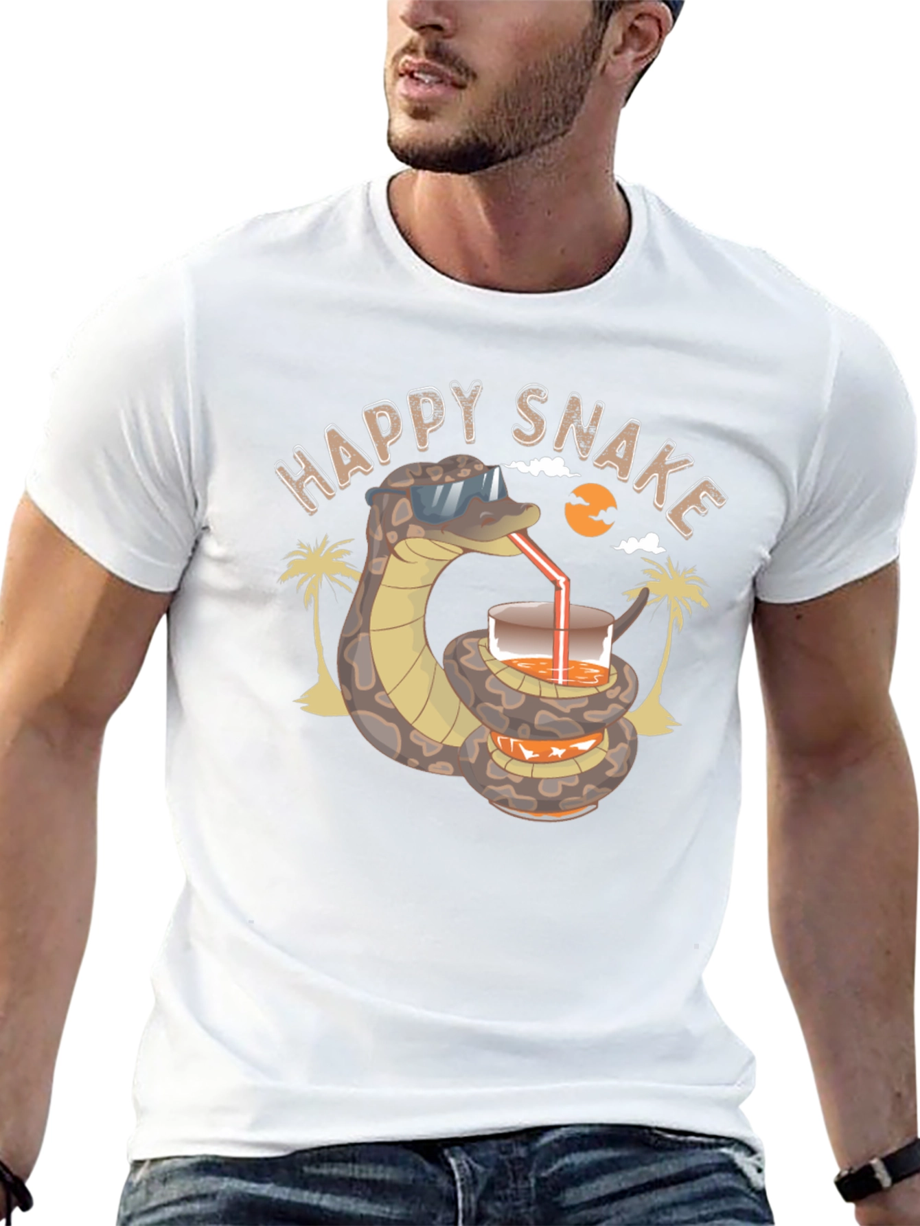Happy Snake T-Shirt - Summer Vacation Vibes
